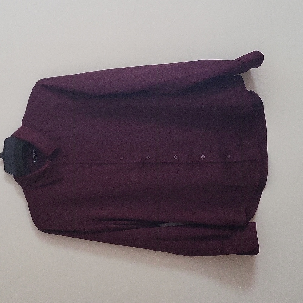 Ralph Lauren Women's Button Front Shirt - Silky Soft - Long Sleeves - NWT Size L